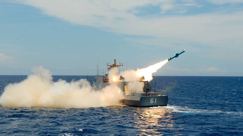 光六艇(61)雄二飞弹试射。(国家中山科学研究院 网页)